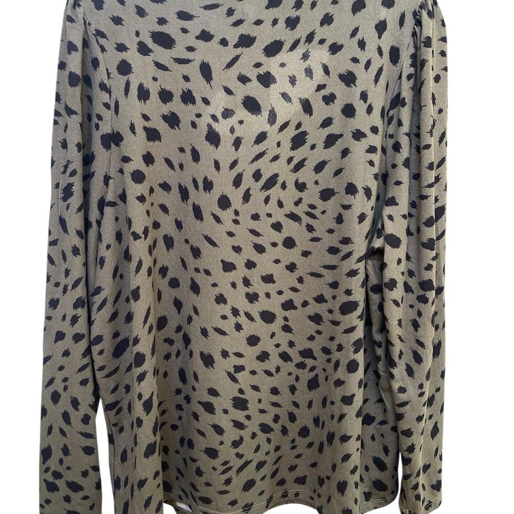 NWT Como Blu 1X green cheetah top - Picture 3 of 4
